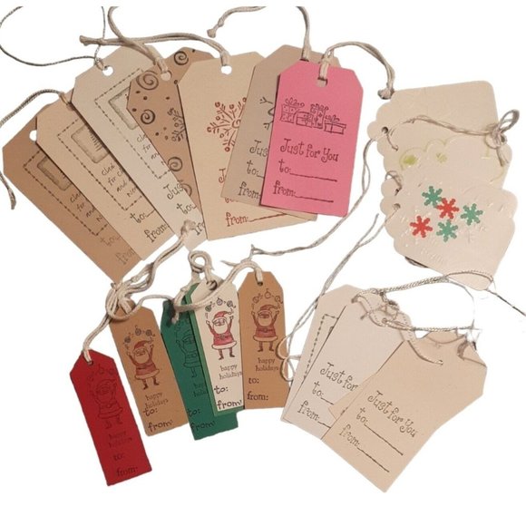 Set of 20 Handmade Christmas Gift Tags - Picture 1 of 8